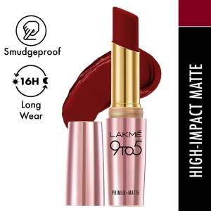 Lakme 9 To 5 Primer With Matte MR13 Burgundy Passion Lipstick 3.6Gm