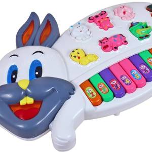 Multicolored Rabbit Battery Operated Piano/Baby Piano | Baby Musical Toy Piano For 3+ Age | Light Music Piano Toy
