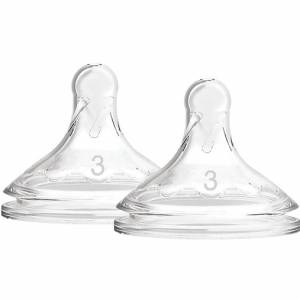 Dr. Brown's Level 3 Wide-Neck Silicone Nipple 2-Pack (6-9months), Wn3201-Intl