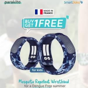 PARA’KITO® Wristband Kids Blue Camouflage (EN)-FNGWB1ENK61 ( 3-7 years) (Buy 1 Get 1 free)