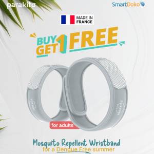 PARA’KITO® Wristband Charcoal (EN) FNGWB1ENG115(For Adults)(Buy 1 Get 1 Free)