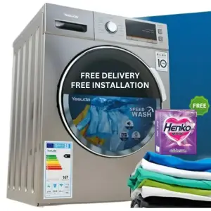 Yasuda Front Load Dark Silver Direct Drive (DD) Inverter Motor 8Kg Washing Machine YS-FT80DD