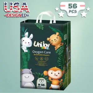 Unijoy Oxygen Care Tape Style  Diapers M 56 Pcs ( 6 to 11KG)