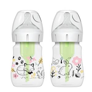 Dr Brown's  5oz/150ml Options+ Wide-Neck Designer Bottles, Woodland Designs, 2-Pack, WB52016