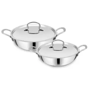 Yasuda 3Ltr. Triply Induction Compatible Karai With SS Lid Cookware YS-KTR3
