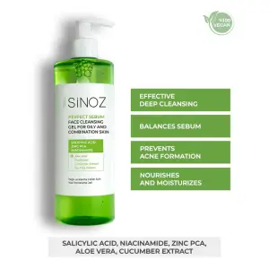 Sinoz Perfect Sebum Face Cleansing Gel for Oily  and Combination Skin 400 Ml