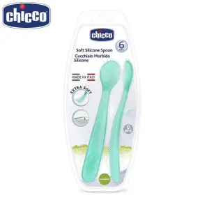 Chicco Soft Silicone Spoon - Green 6M+