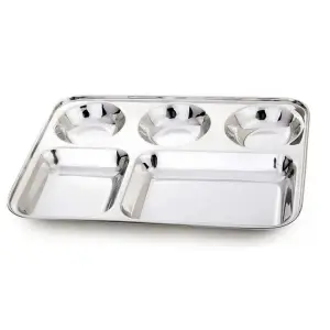 Silverline Stainless Steel Square Thali Set