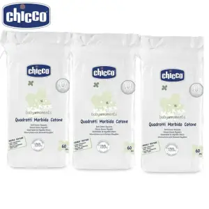 Chicco Soft Cotton Squares 60 Pcs Baby Moments-8059147052948
