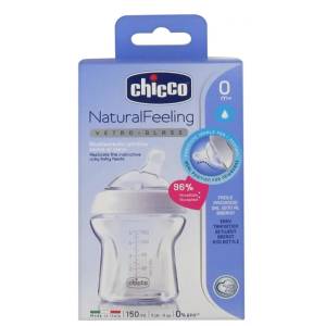 Chicco Natural Feeling Glass Feeding Bottle for 0 months+ 150ml