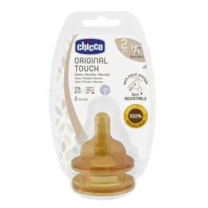 Chicco Teat Original Touch 2M+ Adj Ltx 2Pcs
