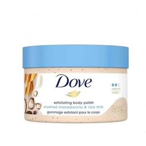 Dove Exfoliating Body Polish Deeply Nourishing Crushed Macadamia and Rice Milk 298Gm