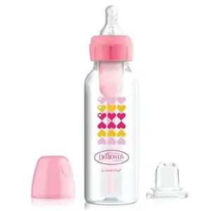 Dr. Brown's Options+ 8 oz/250ml Narrow Bottle to Sippy Baby Bottle Start Kit, Pink  (+L3 nipple), SB8191-p3