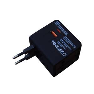 Universal International Travel Adapter 30W PD & QC 3.0 Fast Charger with USB C & USB A Port