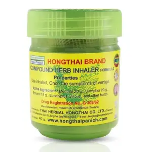 Hong Thai Herbal Inhaler 1 Ounce – Natural Thai Herbal Nasal Inhaler for Sinus Relief, Stuffy Nose, Cold, Headache and Motion Sickness