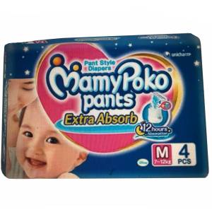 Mamy Poko Pants Baby Diaper M 4pcs (7-12Kg)