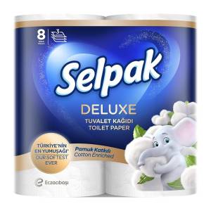 Selpak Deluxe Toilet Paper 3Ply 8 Rolls