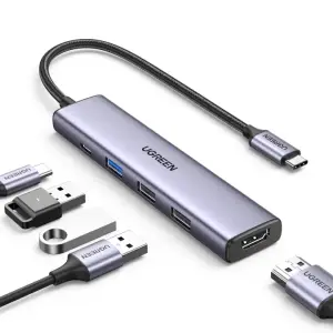 Ugreen 5 in1 USB-C To HDMI+1xUSB3.0 A+2xUSB2.0 A+PD CM478