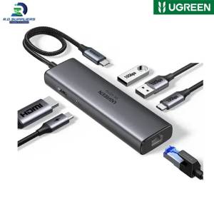 Ugreen 6 in1 USB-C To HDMI+2*USB-A 3.2 +1*USB 3.2 C+RJ45+PD Power Converter 45000