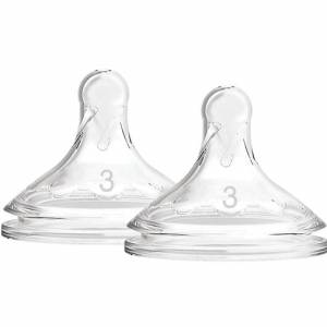 Dr. Brown's Level 3 Wide-Neck Silicone Nipple 2-Pack (6-9months), Wn3201-Intl