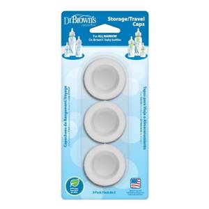 Dr. Brown's Narrow Baby Bottle Storage/Travel Caps, 3-Pack, 630
