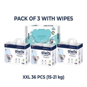Aiwibi XXL36 Diaper pant  pack of 3 with wipes