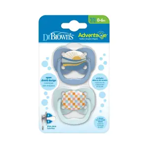 Dr. Brown's Blue Space Advantage Pacifiers Stage 1 - 2 Pcs ( 0-6 m),  PA12002-INTLX