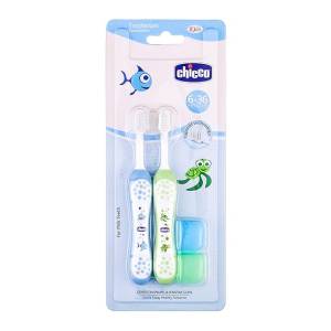 Chicco ToothBrush Set Blue+Green 6M-36M