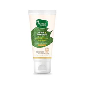 Mother Sparsh Natural Baby Sunscreen Lotion with SPF 30+ For UVA & UVB Protection | Plant derived 95% Bio Based Ingredients 100Ml