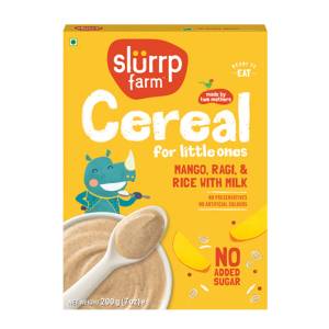 Slurrp Farm Cereal for Little ones Ragi, Rice & Mango with Milk 200gm(For 6+ months)