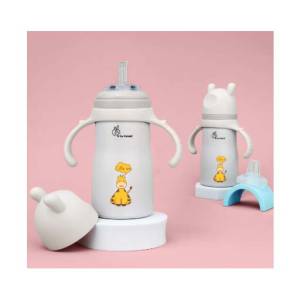 R for Rabbit 270ml Steebo Tiny Tales 2 in 1 Spout and Straw Sipper Stainless Steel Bottle For Kids(9mnths+), SSTTBE01