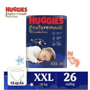 Huggies Naturemade Overnite Baby Pants Diaper XXL 26Pcs. (More than 15 Kg)