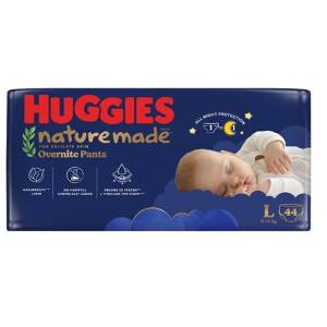 Huggies Naturemade Overnite Baby Pants Diaper L 44pcs (9 to 14kg)