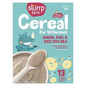 Slurrp Farm Ragi, Rice & Banana Cereal 200Gm (For 6+ Months)