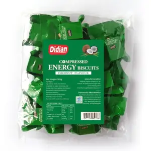 Didian Compressed High Energy Coconut Flavor Biscuit 300Gm (15 gm x 20 packs)