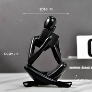White Abstract Reading Books Figurine Thinker Statue Resin Sculpture
