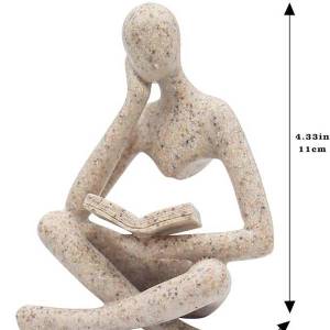 Sand Abstract Reading Books Figurine Thinker Statue Resin Sculpture