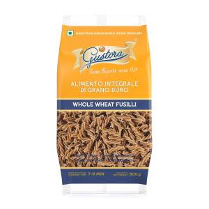 Gustora Whole Wheat Fusilli Pasta 500Gm