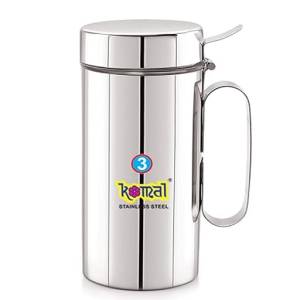 Komal 1000Ml Super Deluxe Stainless Steel Oil Can