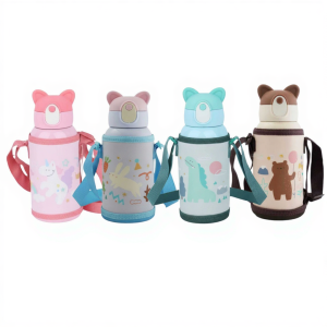 Stainless Steel 600Ml Cute Animal Kids Vacuum Insulated Thermos Water Bottle