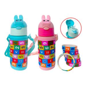 Stainless Steel 430Ml Thermal Vacuum Flask Educational Math Puzzle Ring Water Bottle