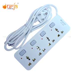 Urja 2000W 4 Socket Extension Cord Individual Switches & LED Indicators Heavy Duty Universal Multiplug Socket UR-444