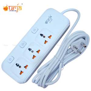 Urja 2000W 3 Universal Sockets Extension Cord Multiplug with Individual Switches Heavy UR-554 Duty
