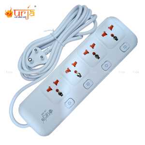Urja 2000W 4 Universal Sockets Heavy Duty Extension Cord Multiplug with Individual Switches UR-586