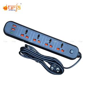 Urja 2000W 4 Port Power Strip Extension Cord with 2 USB & 1 Type-C Fast Charging Ports Heavy Duty Multiplug