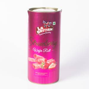 LA British Strawberry Wafer Roll 200Gm