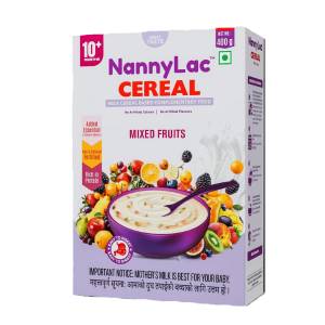 NannyLac Cereal 400Gm Mixed Fruit Milk Cereal for 10M+