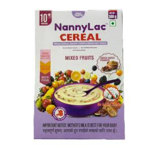 Nannylac Mixed Fruit Sugar Free Milk Cereal 10M+ 300Gm