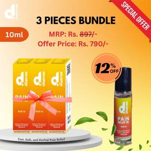 Drabyam Pain Relief Oil Roll-On 10Ml (Packet of 3)