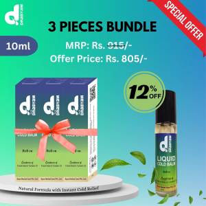 Drabyam Liquid Cold Balm Roll-On 10Ml ( Pack of 3)